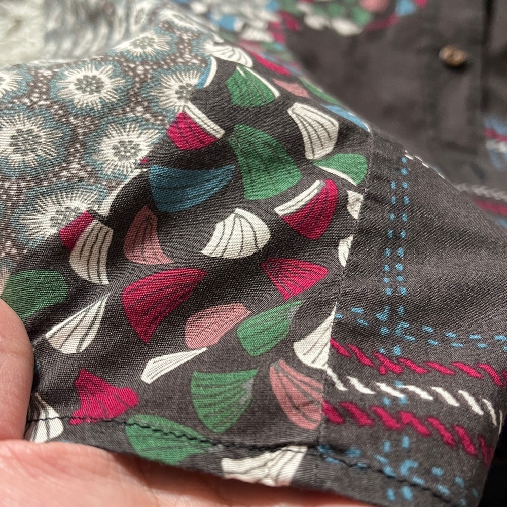 Etro Size 46 Patchwork Style Button Down Multicol… - image 7